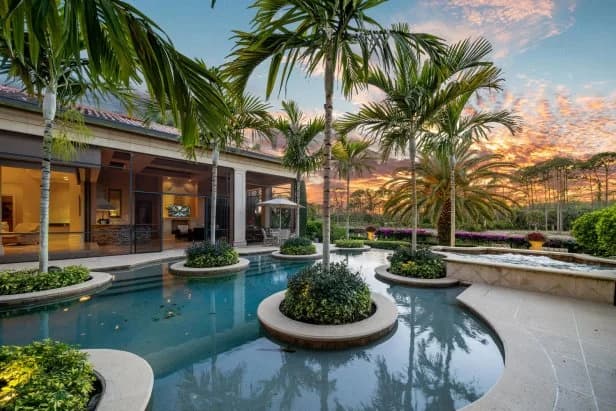 Luxury swimming pool with refined stone detailing